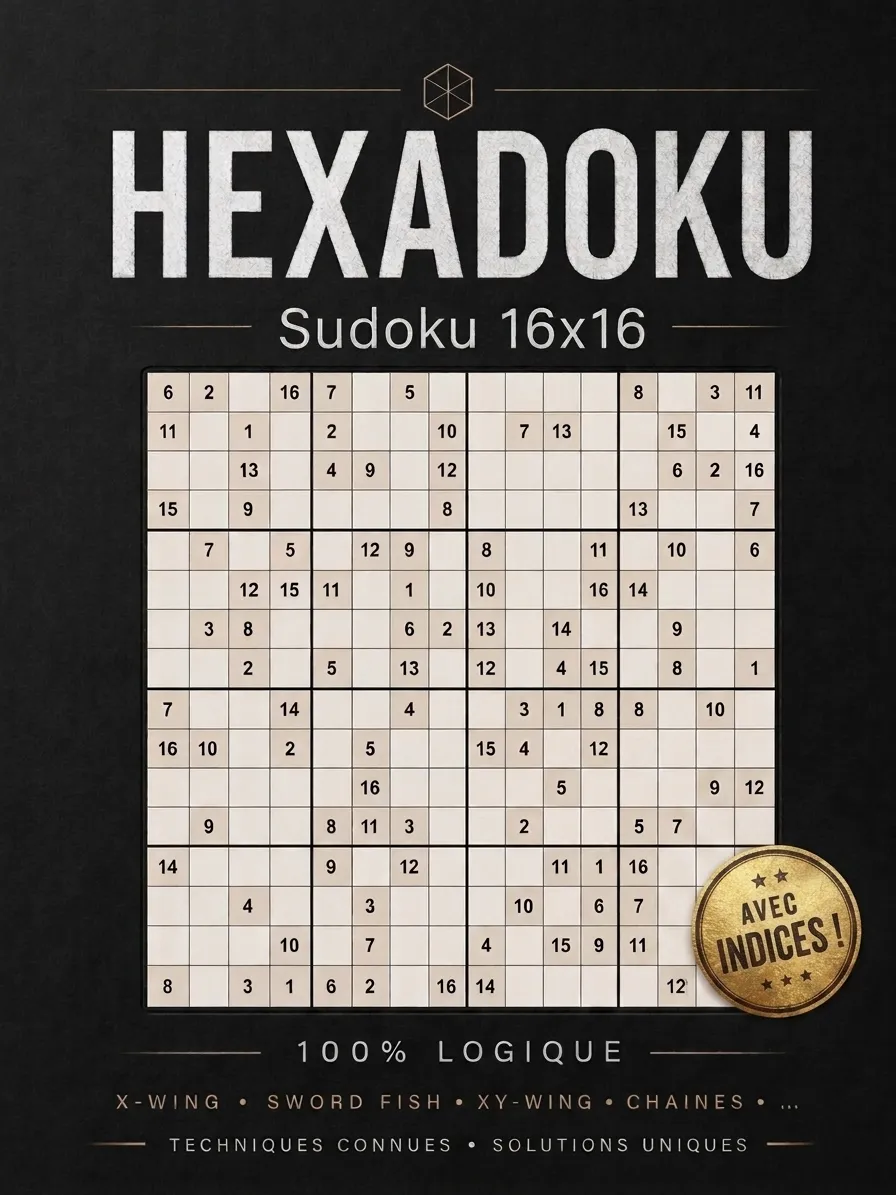 Hexasudoku book cover — 16×16 Sudoku